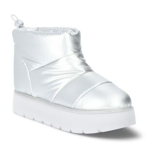 Portland Boot Company Women's Metallic Puffer Cozy Booties in Silver